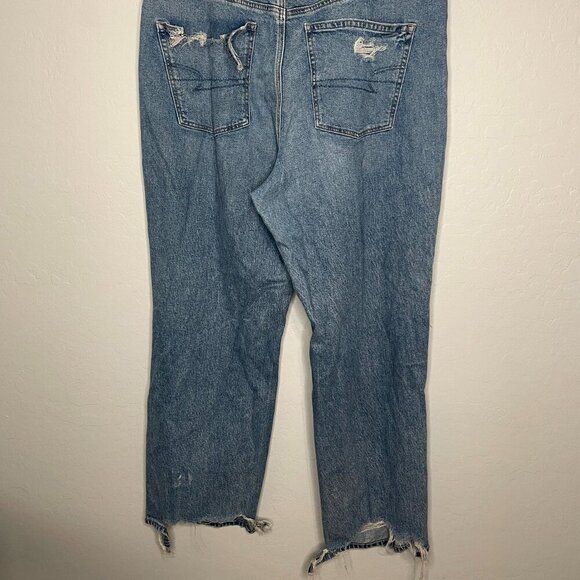 American Eagle Strigid Highest Rise Baggy Distressed Straight Jean 20 Reg #22 - Picture 8 of 8